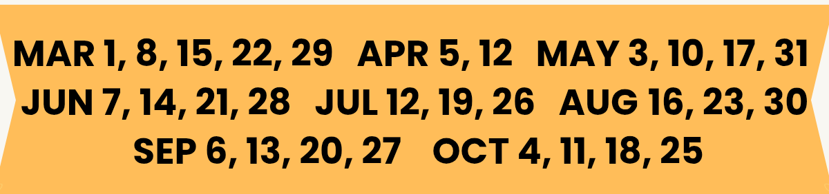 2026 Market Dates Calendar